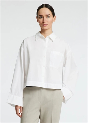 Astha ls cropped boxy skjorte Bright White Selected Femme 